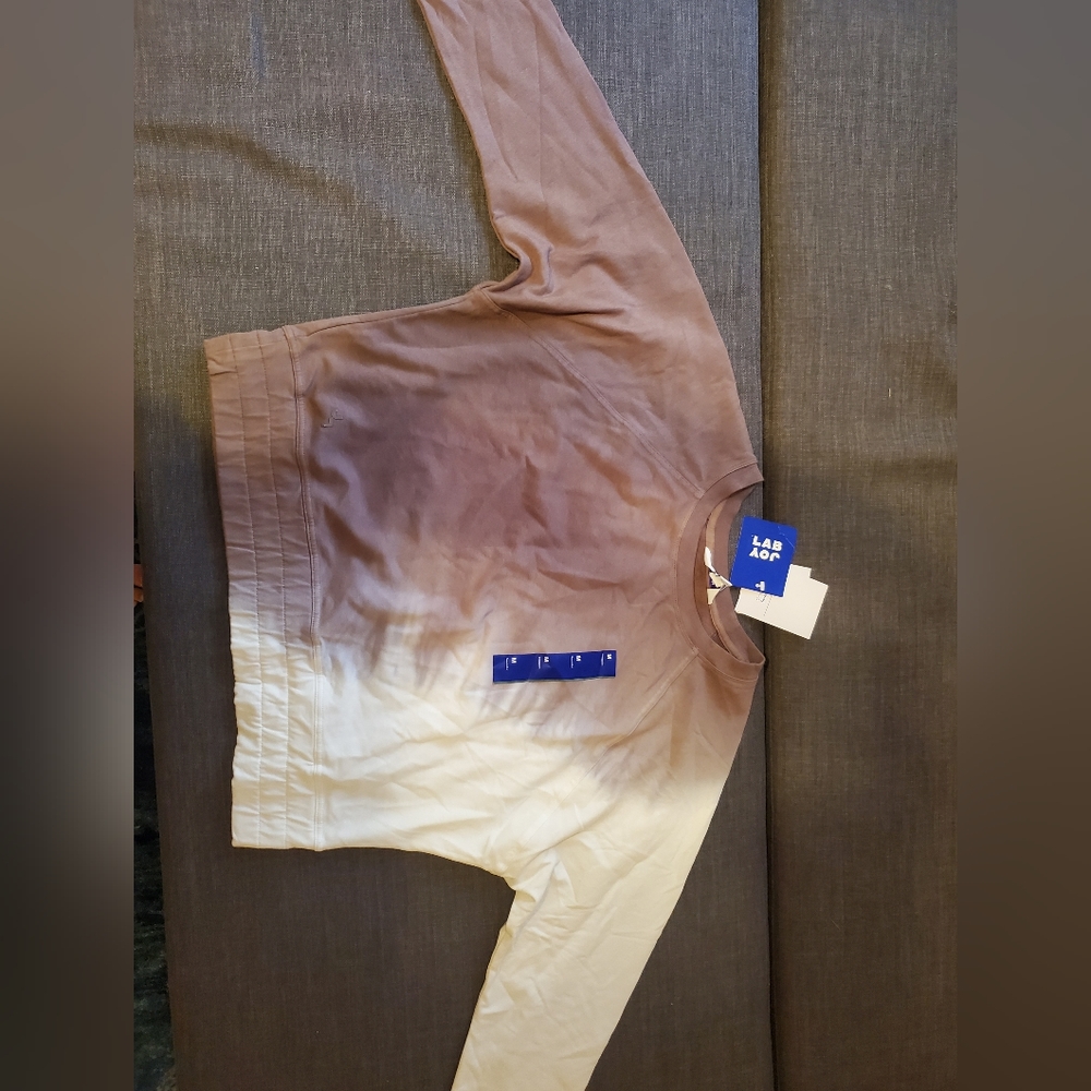 Sweathirt, cropped fit size M, brown/white